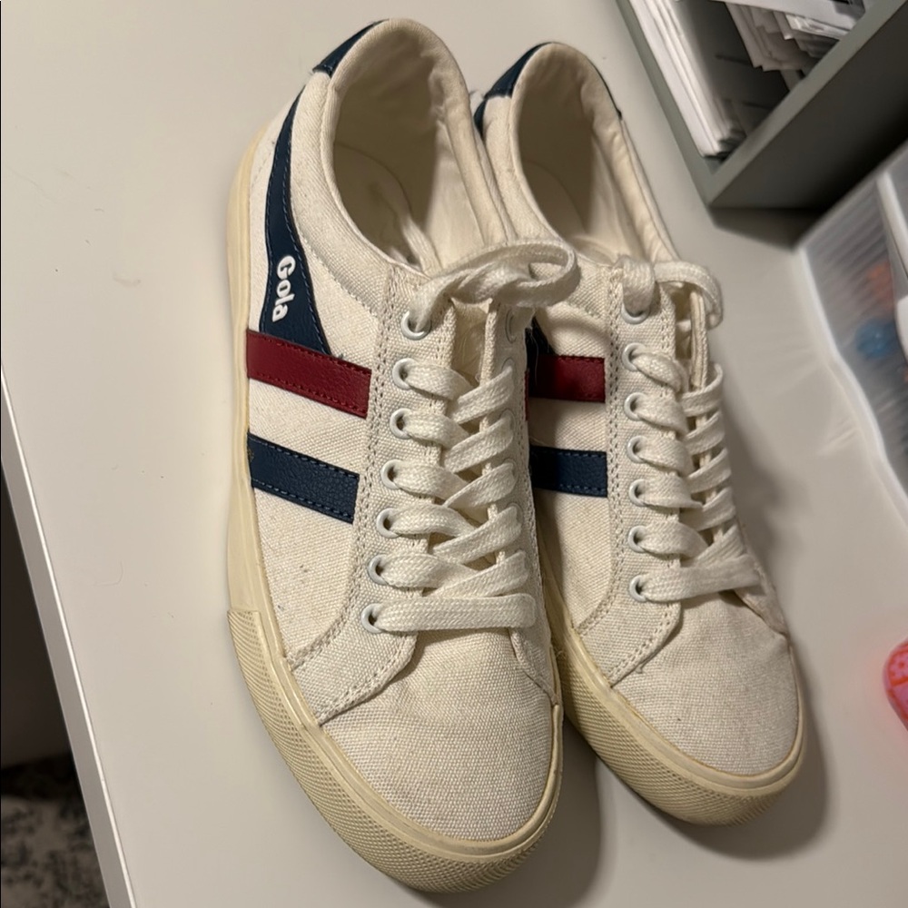 Gola Cream and Red Sneakers Retro Canvas Style size Us 9 Women’s